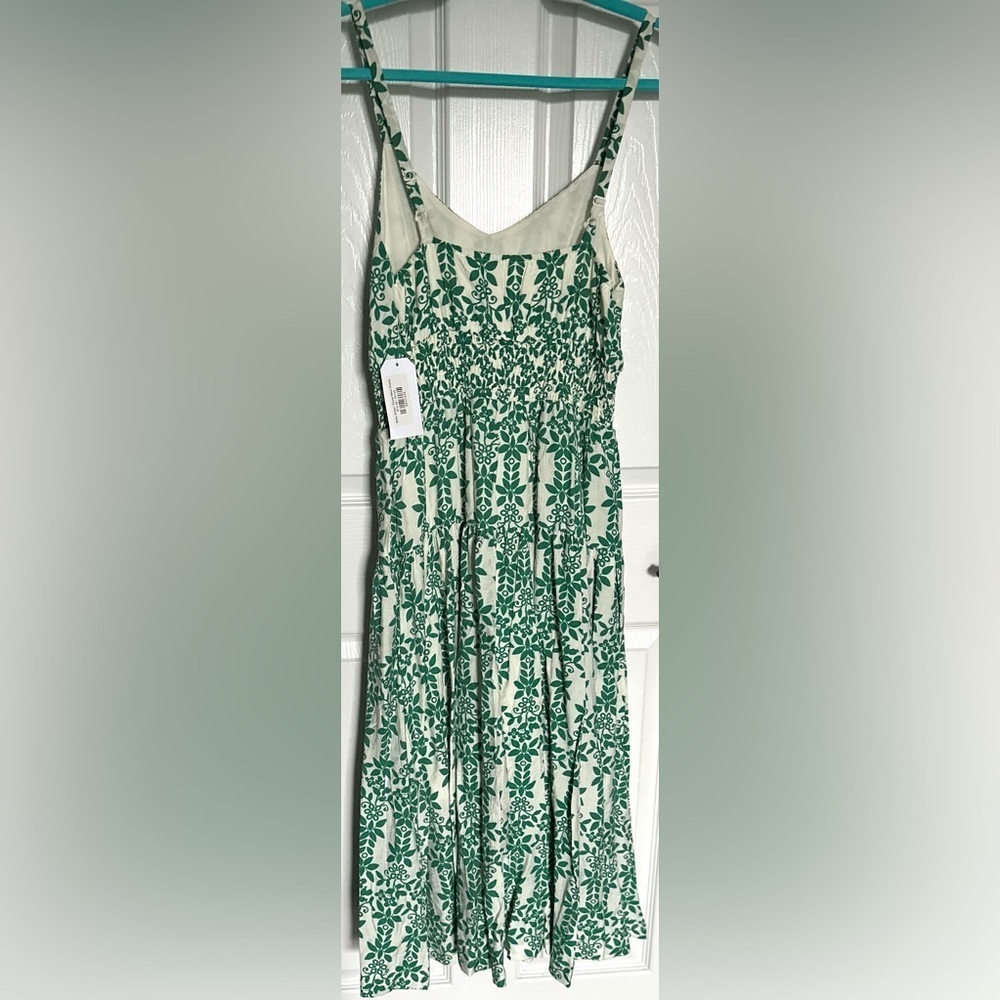 ‼️RARE‼️🎸LeiMarie🎸🔥NWT🔥Skies Are Blue MIDI Sundress in Kelly Green/White—S - Picture 11 of 16